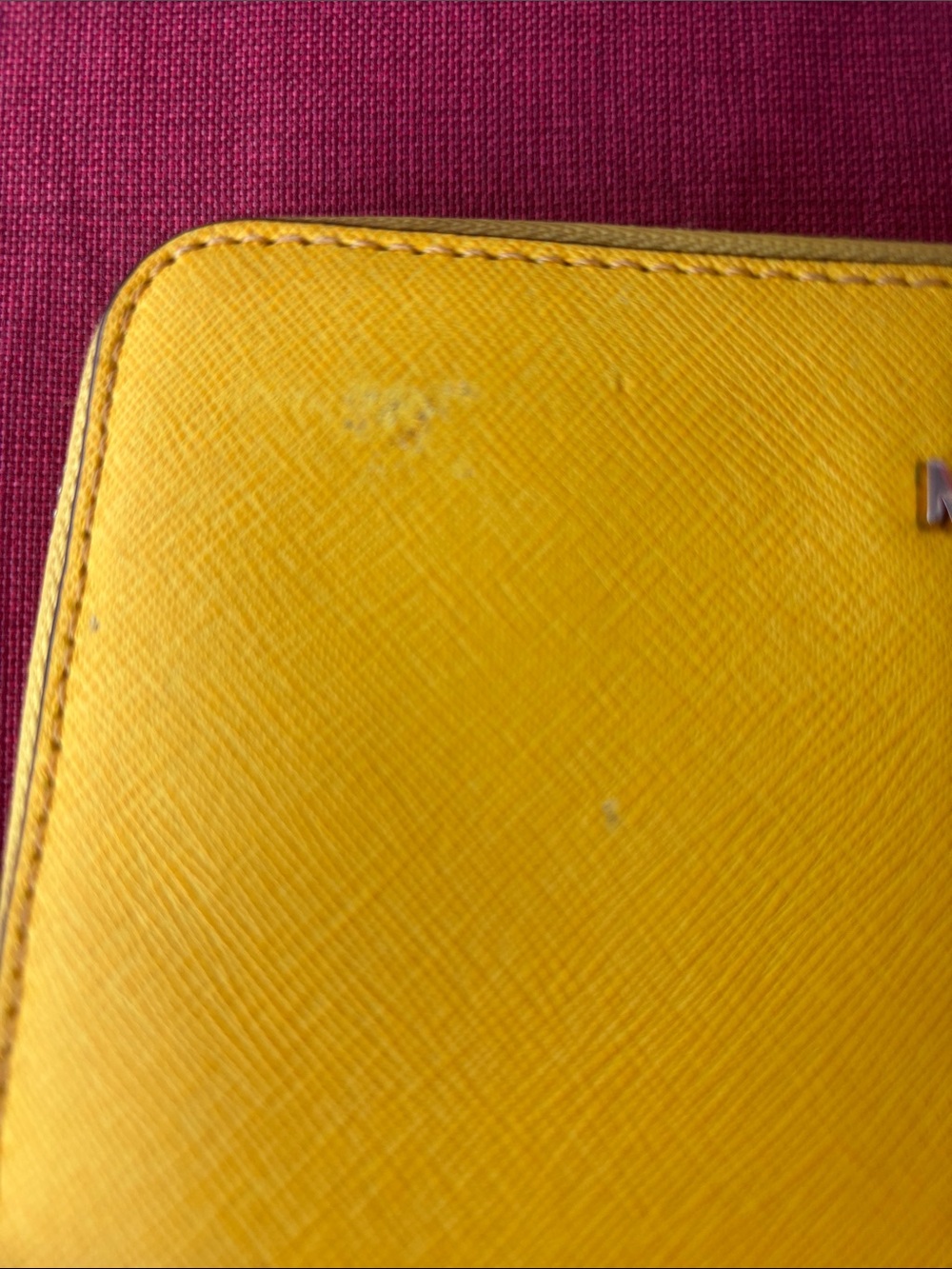 Michael Kors Bright Yellow Zip-Around Saffiano Wallet - Picture 3 of 12